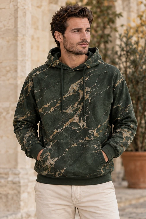 Men Forest Marble Hoodie — front view