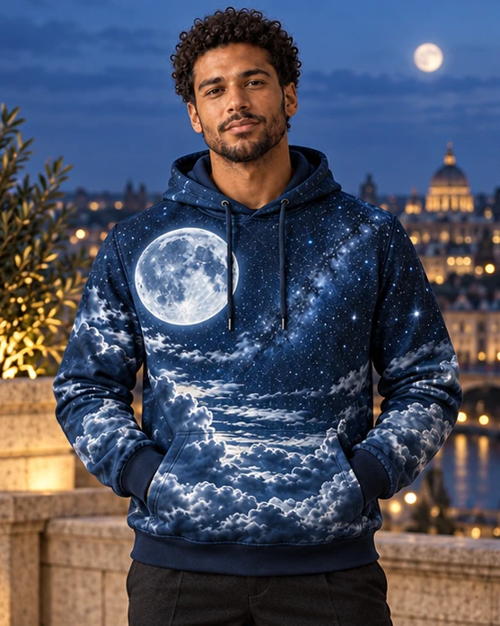 Men Lunar Glow Hoodie — front view
