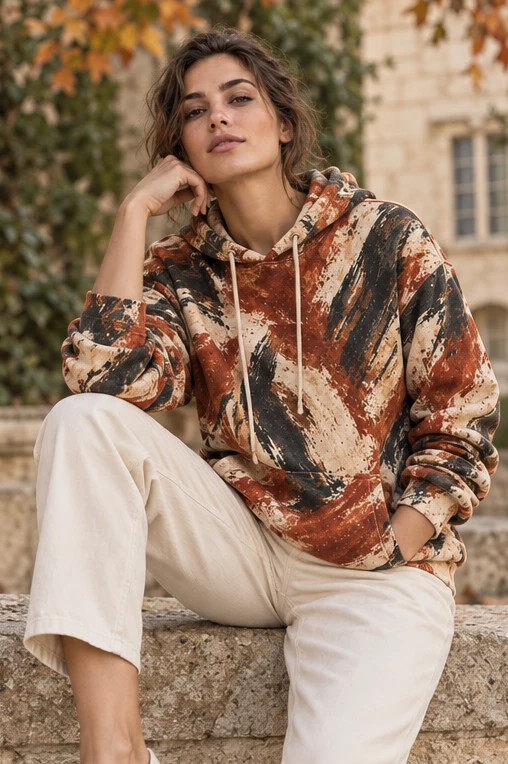 Women Brushstroke Hoodie — front view